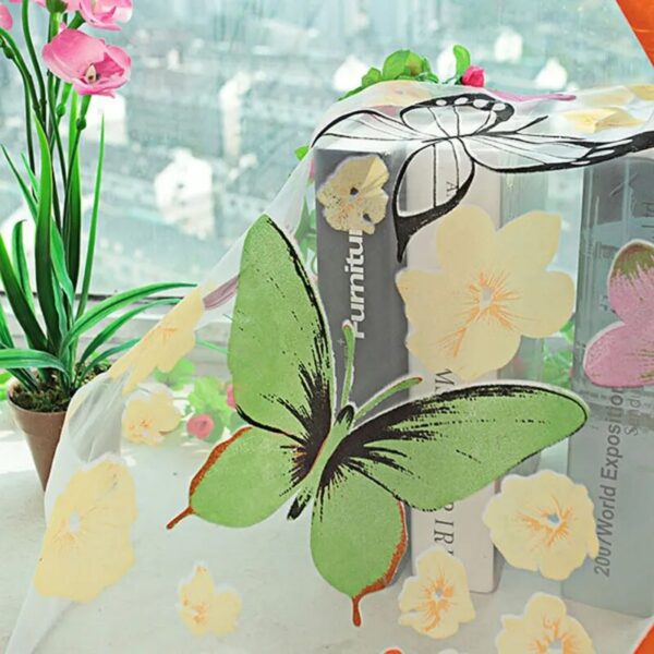 1PC Tulle Curtain For Bedroom Kitchen Kids Room Decoration Louver Window Treatments Romantic Butterfly Pattern Sheer Drape - Image 5