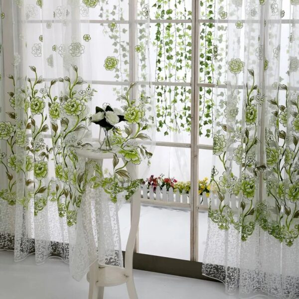 1PC Tulle Curtain For Bedroom Kitchen Kids Room Decoration Louver Window Treatments Romantic Butterfly Pattern Sheer Drape - Image 6