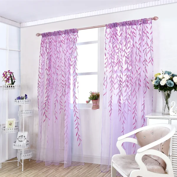 1/2PCS Fashion Wicker Offset Printed Curtains for Living Room Kitchen Curtains Living Cool Muslin Window of Curtain for Room - Image 5