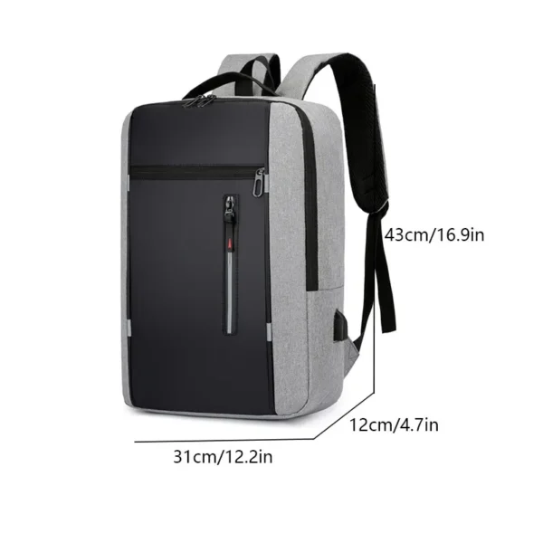 1 Pack 15.6 Inch Men's Business Computer Bag Multi-pocket High-capacity Usb Charging Work Commuting Backpack - Image 2