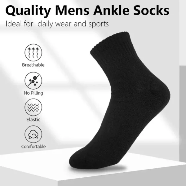 10 Pairs of MEN'S Mid-calf Socks Cotton Socks for All Seasons, Solid Colour and Versatile - Image 2