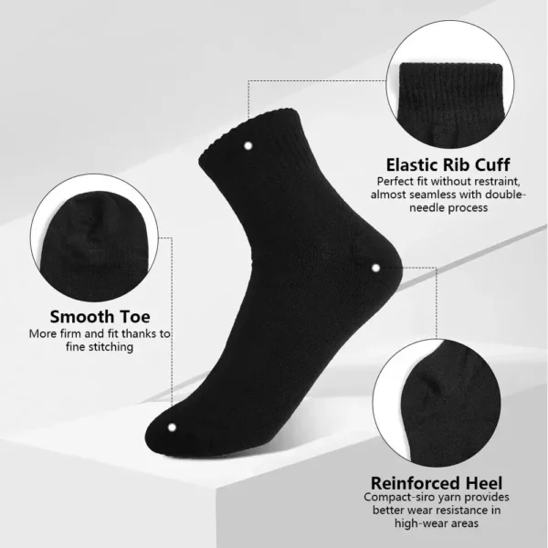 10 Pairs of MEN'S Mid-calf Socks Cotton Socks for All Seasons, Solid Colour and Versatile - Image 3