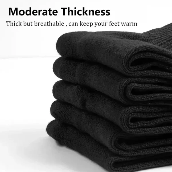10 Pairs of MEN'S Mid-calf Socks Cotton Socks for All Seasons, Solid Colour and Versatile - Image 5