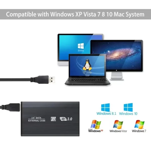 2.5-inch USB3.0 external removable hard disk box SATA serial port notebook HDDS aluminum alloy solid-state disk box - Image 3