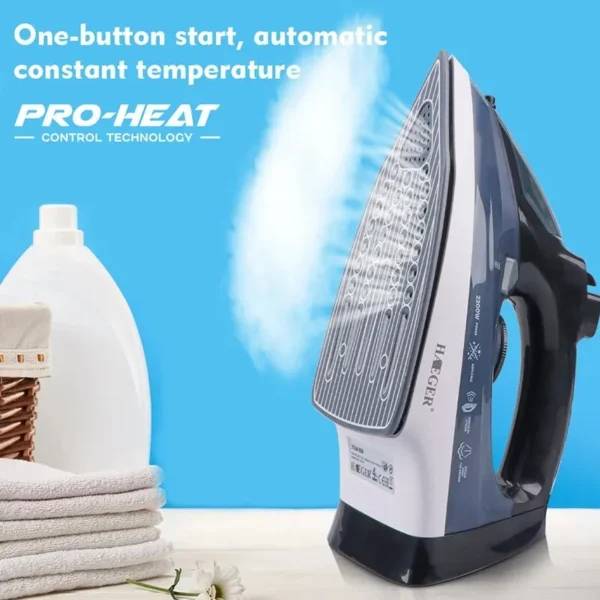 2200W Steam Iron for Clothes with Rapid Even Heat Scratch Resistant Stainless Steel Sole Plate, True Position Axial Aligned - Image 3