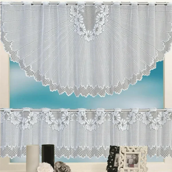 2PCS Lace Coffee Curtain Window Tulle Butterfly Apple Curtains For Living Room Kitchen Treatments Voile Curtain Festival Decor - Image 6