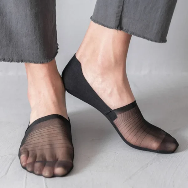 3pairs Socks for Men Summer Ultra-thin Invisible Men's Boat Sock Elastic Silicone Non-slip Ankle Short Silk Sock No Show Sokken - Image 2