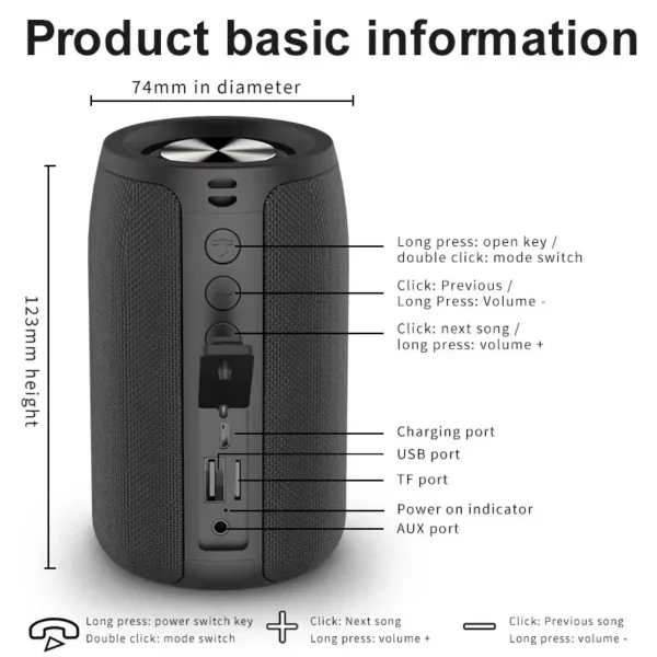AliExpress Collection ZEALOT S32 Portable Wireless Speaker Subwoofer Stereo Waterproof Powerful Column Outdoor Speakers Boom Box - Image 6