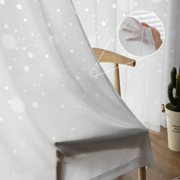 Christmas Poinsettia Leaves Living Room Tulle Curtains Window Treatment Home Decor Bedroom Office Cafe Sheer Curtains - Image 5