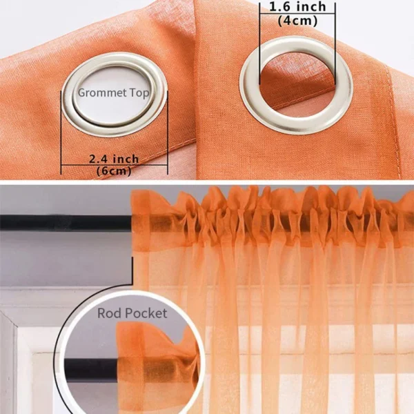 Colorful Rainbow Gradient Tulle Transparent Curtains for Living Room Bedroom Kitchen Sheer Curtains Home Decor Window Drapes - Image 2