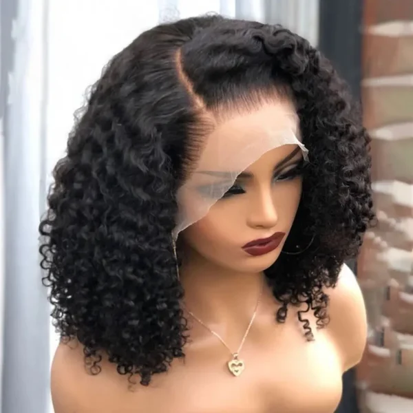 Deep Wave 180% Density Pre-Plucked Side Part Short Bob 13*4 Lace Frontal Brazilian Virgin Human Hair Wigs For Black Woman - Image 2