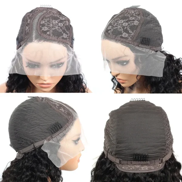 Deep Wave 180% Density Pre-Plucked Side Part Short Bob 13*4 Lace Frontal Brazilian Virgin Human Hair Wigs For Black Woman - Image 3