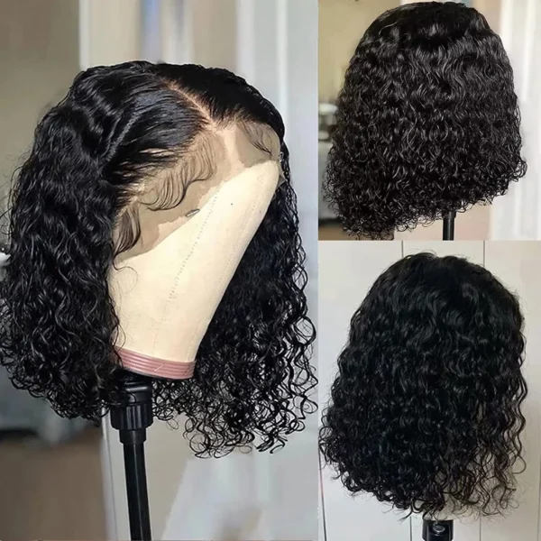 Deep Wave 180% Density Pre-Plucked Side Part Short Bob 13*4 Lace Frontal Brazilian Virgin Human Hair Wigs For Black Woman - Image 6