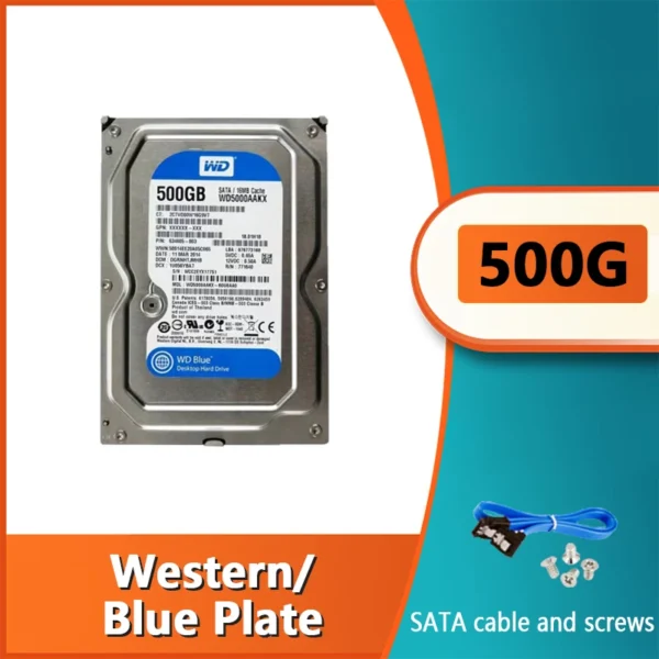 Desktop Second-hand Mechanical Hard Disk SATS Serial Port 3.5-inch 500GB Monitoring Game Universal Blue Disk Thin Disk - Image 3