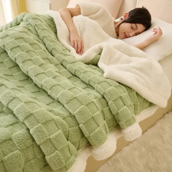 Double Thickened Blanket Pile Tapestry Winter Thickening Cover Blanket Sofa Blanket Multifunctional Blanket - Image 5