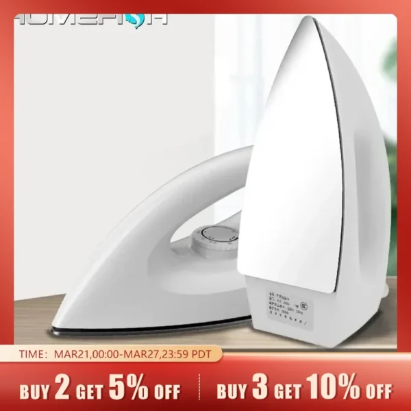 Electric Iron 1000W 5 Gear Adjustable Household Dry Ironing without Water Iron Hot Drilling Heat Transfer for Home Travel