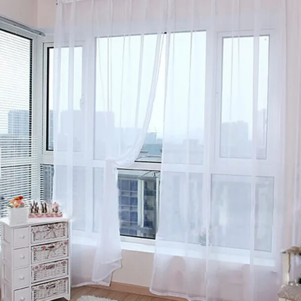 European Style Solid Tulle Curtains for Living Room Bedroom Modern Transparent Curtain Multicolor Sheer Drape Home Decoration - Image 2