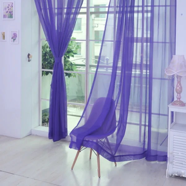European Style Solid Tulle Curtains for Living Room Bedroom Modern Transparent Curtain Multicolor Sheer Drape Home Decoration - Image 6