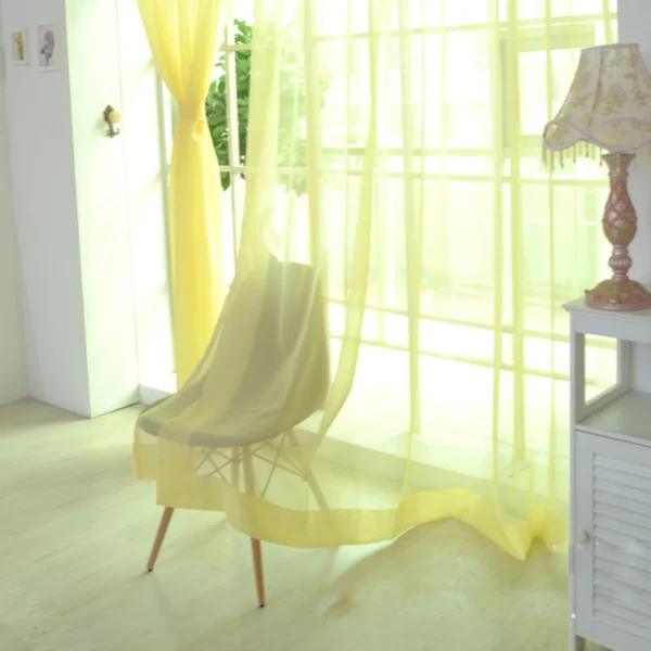 European Style Solid Tulle Curtains for Living Room Bedroom Modern Transparent Curtain Multicolor Sheer Drape Home Decoration