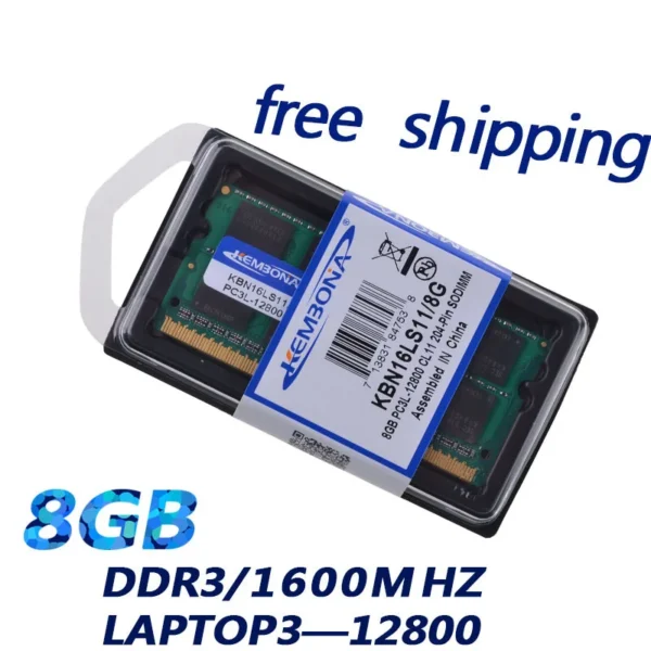 KEMBONA 1600Mzh DDR3L DDR3 8GB PC3L-12800S 1.35V So-DIMM 204Pins Memory Module Ram Memoria for Laptop Computer Lifetime Warranty - Image 2