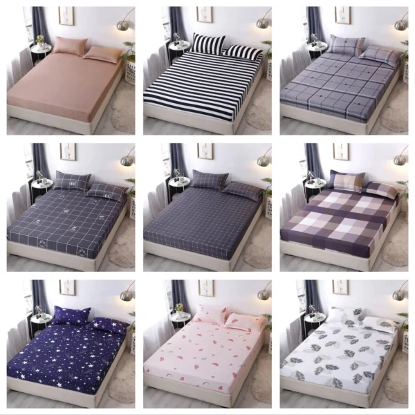 (New Product update)1pc 100%Polyester Solid Fitted Sheet Mattress Cover Four Corners With Elastic Band Bed Sheet(no pillowcases)