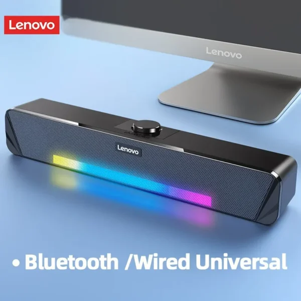 Original Lenovo TS33 Wired and Bluetooth 5.0 Speaker 360 Home Movie Surround Sound Bar Audio Speaker For Desk Computer Subwoofer - Image 2