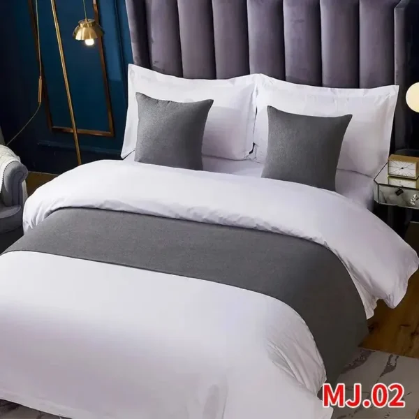 Simple Hemp Mat For Hotels Bedding Linen Fabric Bed Skirt Bed Runner - Image 2