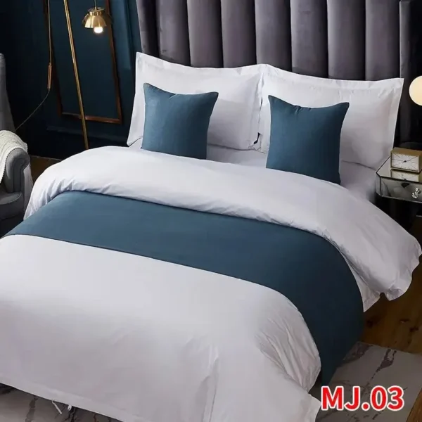 Simple Hemp Mat For Hotels Bedding Linen Fabric Bed Skirt Bed Runner - Image 3