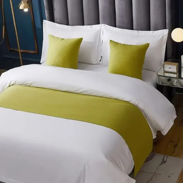 Simple Hemp Mat For Hotels Bedding Linen Fabric Bed Skirt Bed Runner
