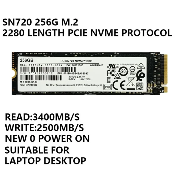 The new SN720 256G 2280 length M.2 PCIE NVME protocol is applicable to notebook desktop SSD - Image 2