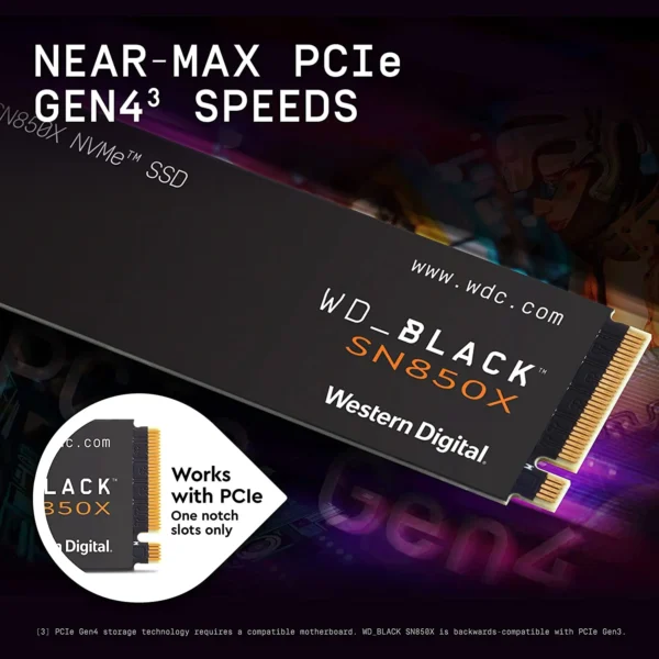 WD BLACK SN850X 1TB 2TB NVMe Internal Gaming SSD Solid State Drive with Heatsink Works with Playstation 5 Gen4 PCIe M.2 2280 - Image 2