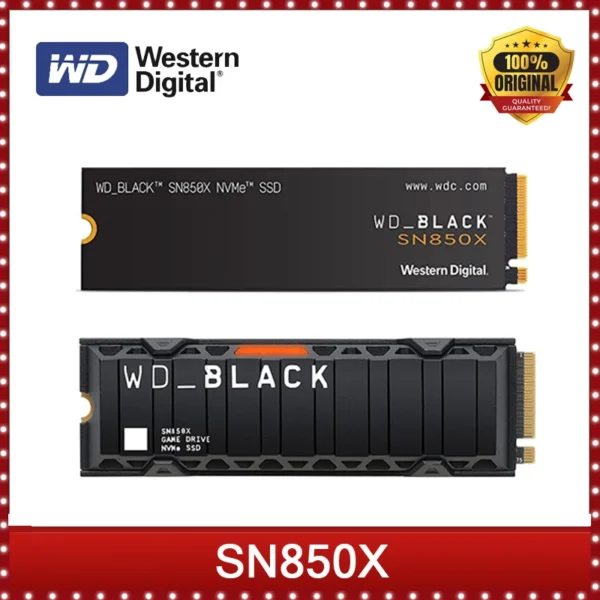 WD BLACK SN850X 1TB 2TB NVMe Internal Gaming SSD Solid State Drive with Heatsink Works with Playstation 5 Gen4 PCIe M.2 2280