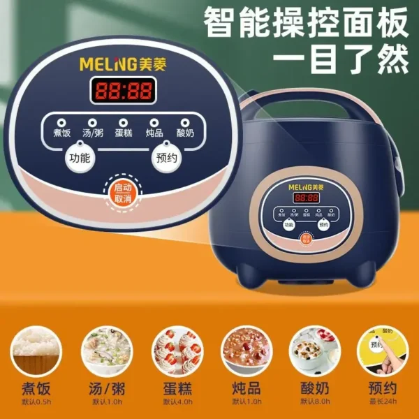 Mini Electric Rice Cooker Household Multicooker Steamer Single/Double Layer Rice Cooker Auto Rice Cooker Appliances for Kitchen - Image 4
