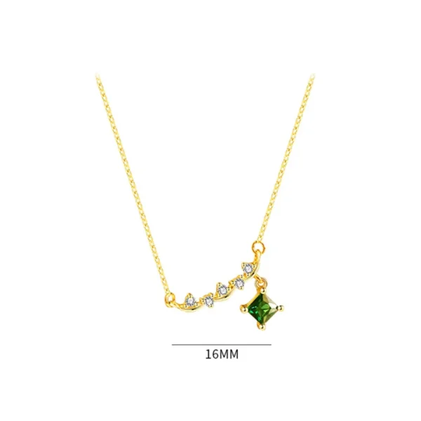 Popular Sparkling Green Crystal Pendant Chain Choker Necklace Collar For Women Fashion Jewelry Wedding Party Birthday Gift - Image 6