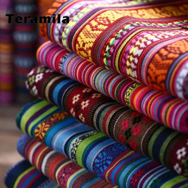 Teramila Ethnic Style Cotton Linen Fabric Hotel Bar Tablecloth Pillow Sofa Cover Textile Patchwork Curtain Decorative Materials - Image 4