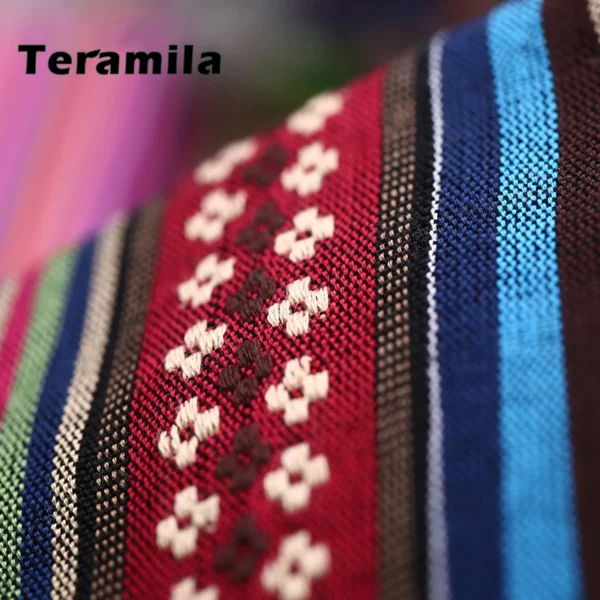 Teramila Ethnic Style Cotton Linen Fabric Hotel Bar Tablecloth Pillow Sofa Cover Textile Patchwork Curtain Decorative Materials - Image 5