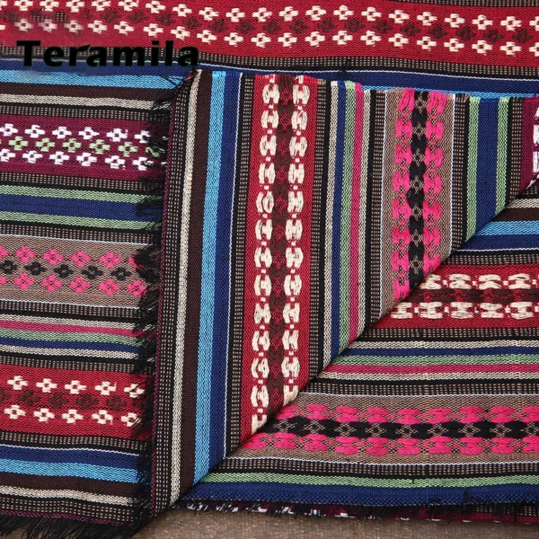 Teramila Ethnic Style Cotton Linen Fabric Hotel Bar Tablecloth Pillow Sofa Cover Textile Patchwork Curtain Decorative Materials - Image 6
