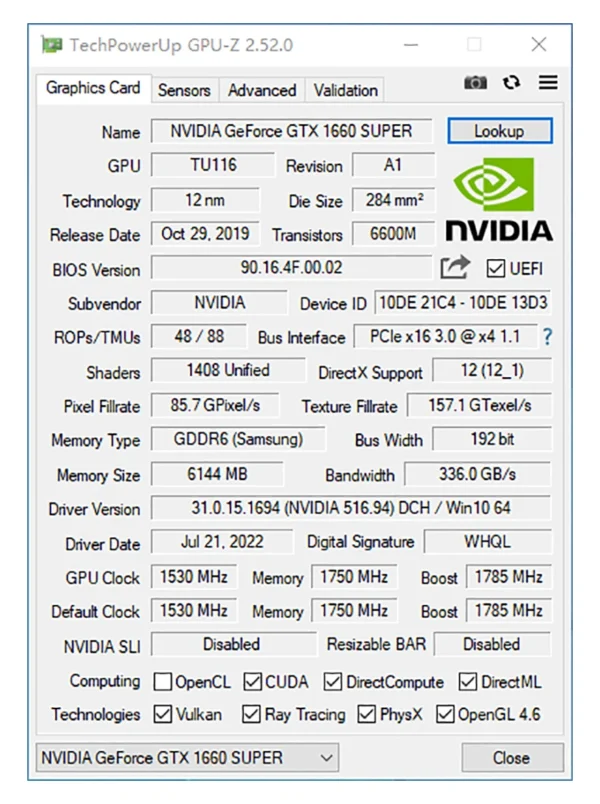 MLLSE GTX 1660 Super 6GB Graphics Card GDDR6 192 Bit PCI-E 3.0×16 8Pin NVIDIA GPU Gtx 1660super Gaming Video Card Placa De Vide - Image 6