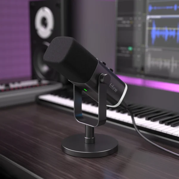 FIFINE USB/XLR Dynamic Microphone with Touch Mute Button,Headphone jack,I/O Controls,for PC PS5/4 mixer,Gaming MIC Ampligame AM8 - Image 6