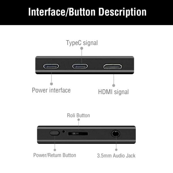 Anmite 16-Inch Portable Touch Monitor 1200P HDR 16:10 Low Blue Light For XBox PS4 / 5 Switch Cell Phone PC Loptop Extension - Image 5
