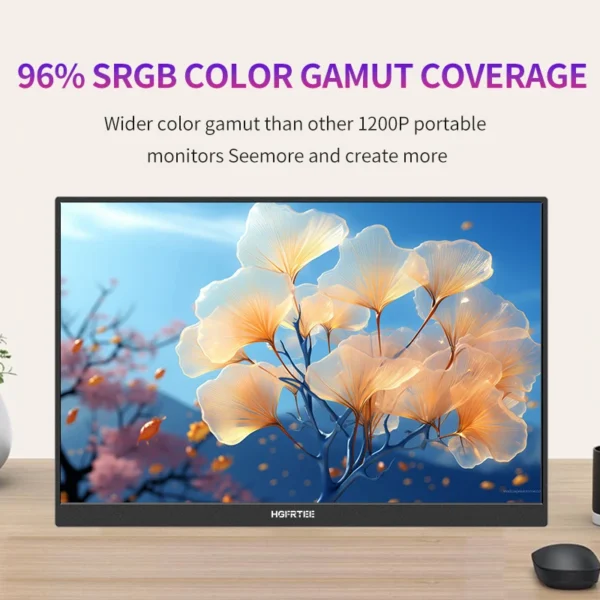 HGFRTEE 16inch Touch Portable Monitor 16:10 96%sRGB 350Cd/m² Second Screen For Laptop With Holder Stand Type-C HDMI-Compatible - Image 6