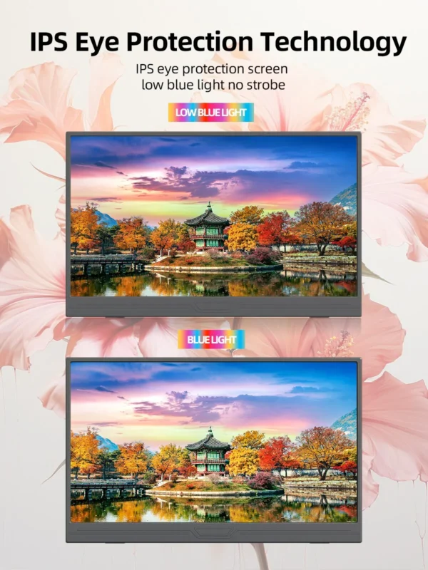 ZSUS 15.6-Inch Portable Monitor 1080P HDR 16:9 Low Blue Light For XBox PS4 / 5 Switch Cell Phone PC Loptop Extension - Image 4