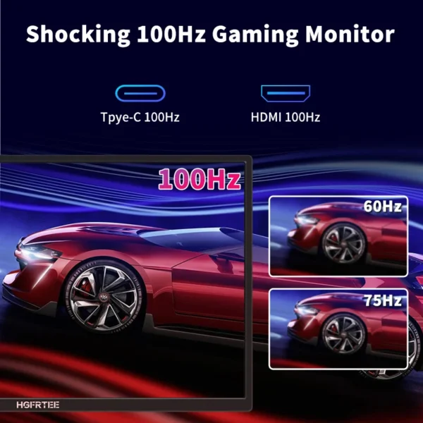 HGFRTEE 18.5inch Portable Monitor 100Hz RGB100% With VESA Hole & Back bracket Laptop Extended Display ADS-IPS HDR Screen - Image 4